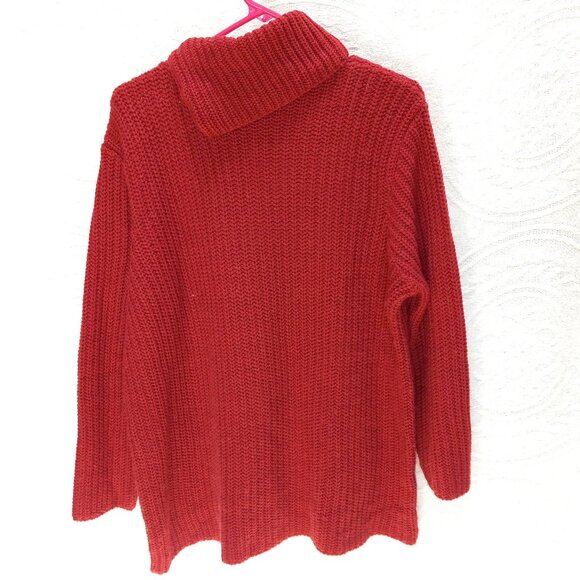 Bobbie Brooks Rusty Red Thick Knit Fold-Down Collar Sweater Sz-LG (T-389) - Picture 11 of 11